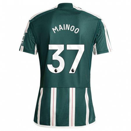 Kandiny Bambino Maglia Kobbie Mainoo #37 Verde Scuro Kit Gara Away 2023/24 Maglietta