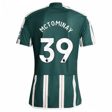 Kandiny Dzieci Scott Mctominay #39 Ciemnozielony Wyjazdowa Koszulka 2023/24 Koszulki Klubowe