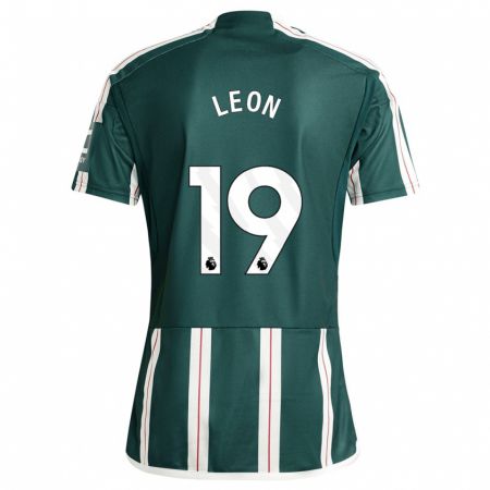 Kandiny Niño Camiseta Adriana Leon #19 Verde Oscuro 2ª Equipación 2023/24 La Camisa