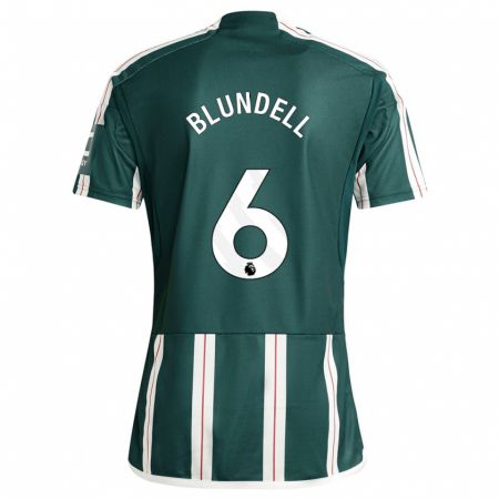 Kandiny Bambino Maglia Hannah Blundell #6 Verde Scuro Kit Gara Away 2023/24 Maglietta