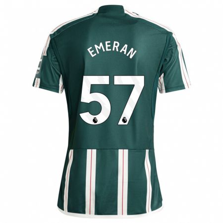 Kandiny Niño Camiseta Noam Emeran #57 Verde Oscuro 2ª Equipación 2023/24 La Camisa