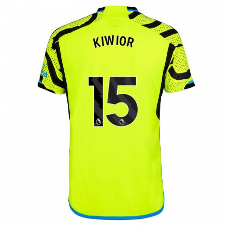 Kandiny Kinderen Jakub Kiwior #15 Geel Uitshirt Uittenue 2023/24 T-Shirt België