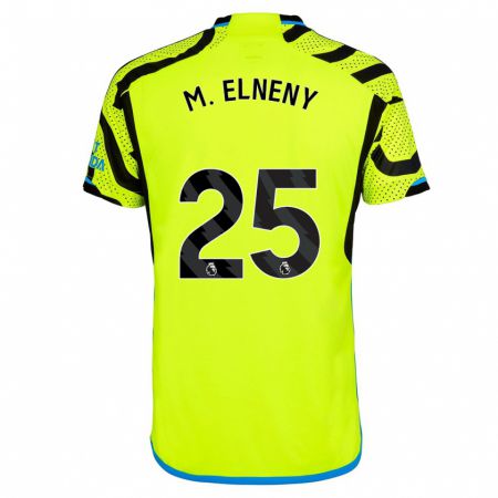 Kandiny Kinder Mohamed Elneny #25 Gelb Auswärtstrikot Trikot 2023/24 T-Shirt Österreich