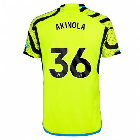 Kandiny Kinderen Tim Akinola #36 Geel Uitshirt Uittenue 2023/24 T-Shirt België