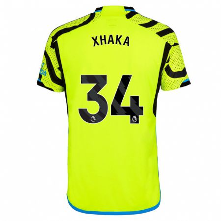 Kandiny Bambino Maglia Granit Xhaka #34 Giallo Kit Gara Away 2023/24 Maglietta