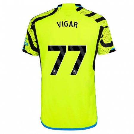 Kandiny Bambino Maglia Billy Vigar #77 Giallo Kit Gara Away 2023/24 Maglietta