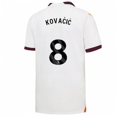 Kandiny Niño Camiseta Mateo Kovacic #8 Blanco 2ª Equipación 2023/24 La Camisa