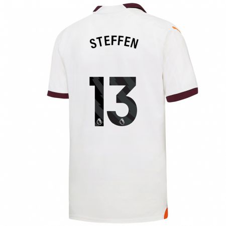 Kandiny Bambino Maglia Zack Steffen #13 Bianco Kit Gara Away 2023/24 Maglietta