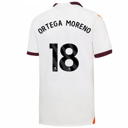 Kandiny Bambino Maglia Stefan Ortega #18 Bianco Kit Gara Away 2023/24 Maglietta