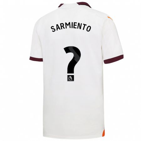 Kandiny Bambino Maglia Darío Sarmiento #0 Bianco Kit Gara Away 2023/24 Maglietta