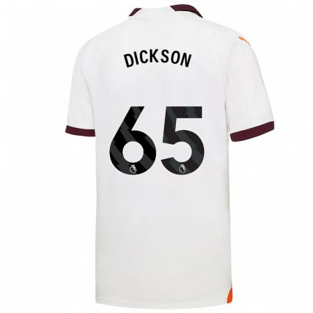 Kandiny Bambino Maglia Will Dickson #65 Bianco Kit Gara Away 2023/24 Maglietta