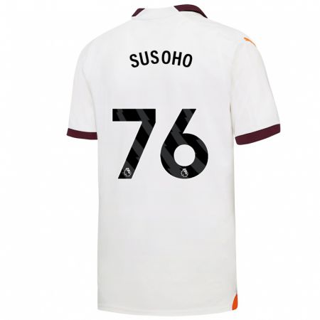 Kandiny Bambino Maglia Mahamadou Susoho #76 Bianco Kit Gara Away 2023/24 Maglietta