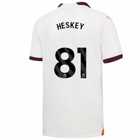 Kandiny Kinderen Jaden Heskey #81 Wit Uitshirt Uittenue 2023/24 T-Shirt België