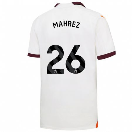 Kandiny Bambino Maglia Riyad Mahrez #26 Bianco Kit Gara Away 2023/24 Maglietta