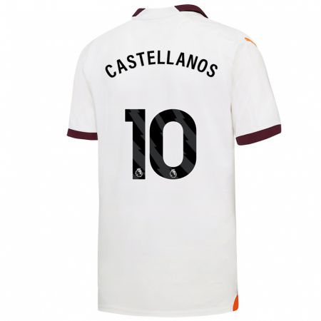 Kandiny Bambino Maglia Deyna Castellanos #10 Bianco Kit Gara Away 2023/24 Maglietta