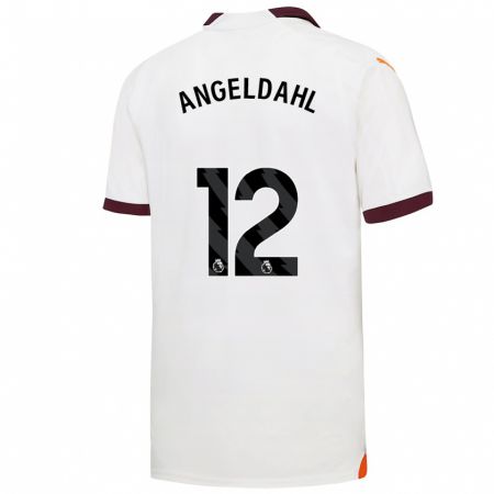 Kandiny Bambino Maglia Filippa Angeldahl #12 Bianco Kit Gara Away 2023/24 Maglietta