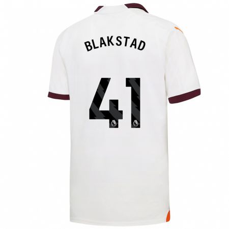 Kandiny Bambino Maglia Julie Blakstad #41 Bianco Kit Gara Away 2023/24 Maglietta