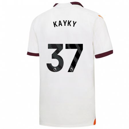 Kandiny Bambino Maglia Kayky #37 Bianco Kit Gara Away 2023/24 Maglietta