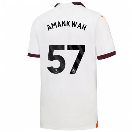 Kandiny Bambino Maglia Yeboah Amankwah #57 Bianco Kit Gara Away 2023/24 Maglietta