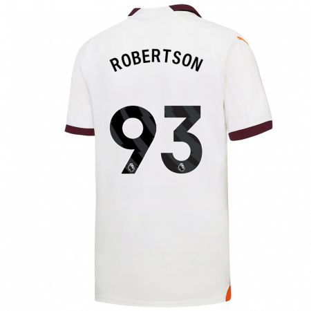 Kandiny Bambino Maglia Alex Robertson #93 Bianco Kit Gara Away 2023/24 Maglietta