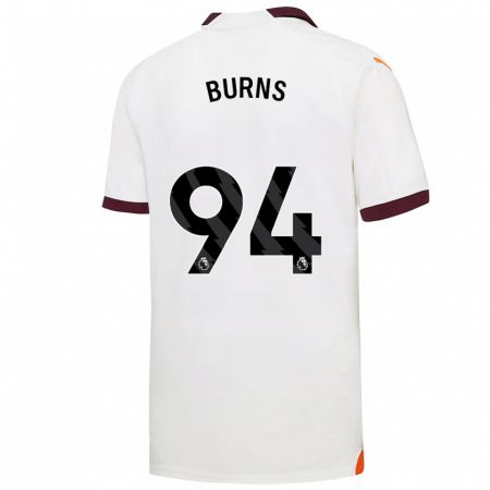 Kandiny Bambino Maglia Finley Burns #94 Bianco Kit Gara Away 2023/24 Maglietta