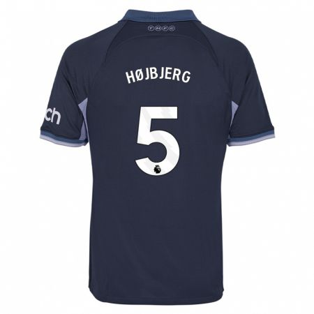 Kandiny Kinderen Pierre-Emile Højbjerg #5 Donkerblauw Uitshirt Uittenue 2023/24 T-Shirt België