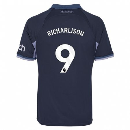 Kandiny Bambino Maglia Richarlison #9 Blu Scuro Kit Gara Away 2023/24 Maglietta