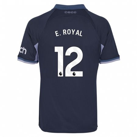 Kandiny Bambino Maglia Emerson Royal #12 Blu Scuro Kit Gara Away 2023/24 Maglietta