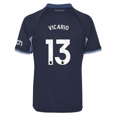 Kandiny Kinderen Guglielmo Vicario #13 Donkerblauw Uitshirt Uittenue 2023/24 T-Shirt België