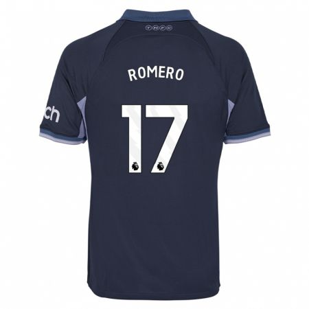 Kandiny Bambino Maglia Cristian Romero #17 Blu Scuro Kit Gara Away 2023/24 Maglietta