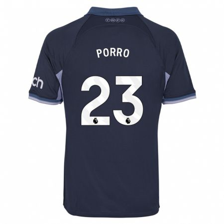 Kandiny Bambino Maglia Pedro Porro #23 Blu Scuro Kit Gara Away 2023/24 Maglietta