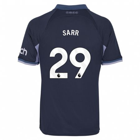 Kandiny Bambino Maglia Pape Matar Sarr #29 Blu Scuro Kit Gara Away 2023/24 Maglietta