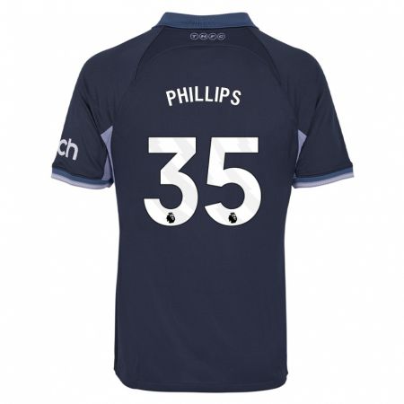 Kandiny Bambino Maglia Ashley Phillips #35 Blu Scuro Kit Gara Away 2023/24 Maglietta