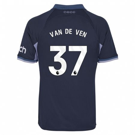 Kandiny Kinderen Micky Van De Ven #37 Donkerblauw Uitshirt Uittenue 2023/24 T-Shirt België