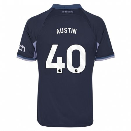 Kandiny Kinderen Brandon Austin #40 Donkerblauw Uitshirt Uittenue 2023/24 T-Shirt België