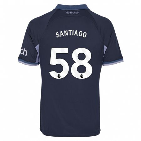 Kandiny Bambino Maglia Yago Santiago #58 Blu Scuro Kit Gara Away 2023/24 Maglietta