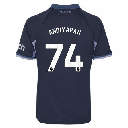 Kandiny Bambino Maglia William Andiyapan #74 Blu Scuro Kit Gara Away 2023/24 Maglietta