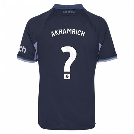 Kandiny Bambino Maglia Yusuf Akhamrich #0 Blu Scuro Kit Gara Away 2023/24 Maglietta