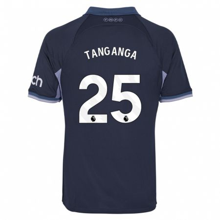 Kandiny Kinderen Japhet Tanganga #25 Donkerblauw Uitshirt Uittenue 2023/24 T-Shirt België