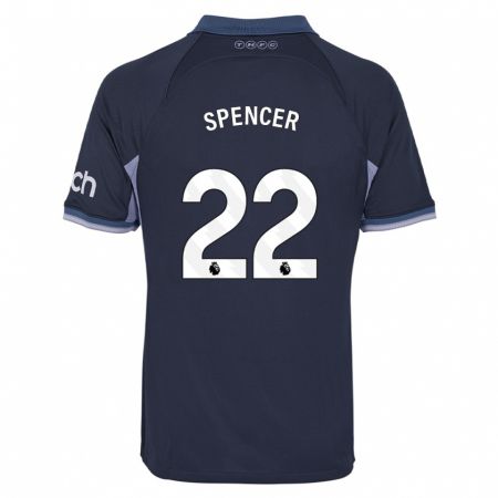 Kandiny Kinder Rebecca Spencer #22 Dunkelblau Auswärtstrikot Trikot 2023/24 T-Shirt Österreich