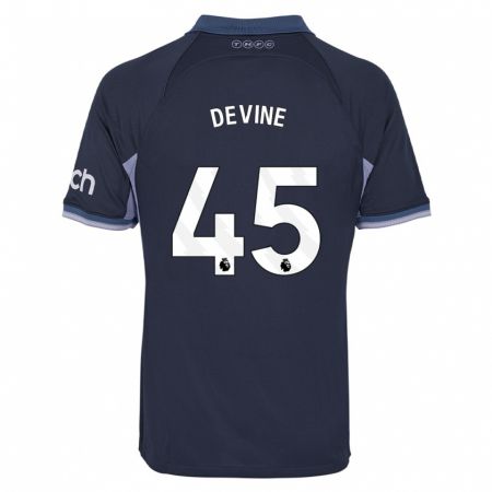 Kandiny Bambino Maglia Alfie Devine #45 Blu Scuro Kit Gara Away 2023/24 Maglietta