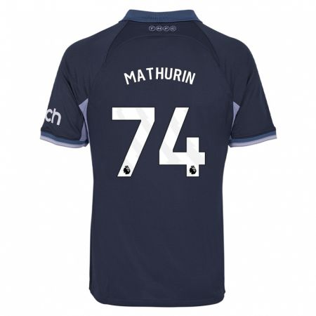 Kandiny Kinderen Roshaun Mathurin #74 Donkerblauw Uitshirt Uittenue 2023/24 T-Shirt België