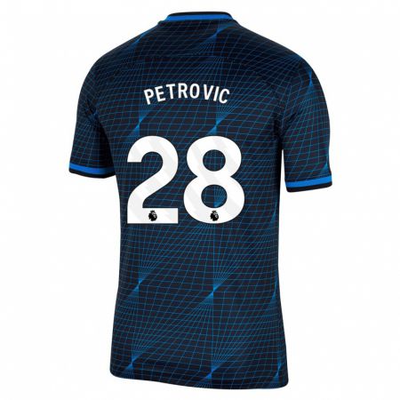 Kandiny Kinderen Djordje Petrovic #28 Donkerblauw Uitshirt Uittenue 2023/24 T-Shirt België