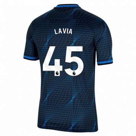 Kandiny Bambino Maglia Roméo Lavia #45 Blu Scuro Kit Gara Away 2023/24 Maglietta