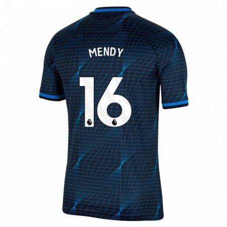 Kandiny Bambino Maglia Edouard Mendy #16 Blu Scuro Kit Gara Away 2023/24 Maglietta