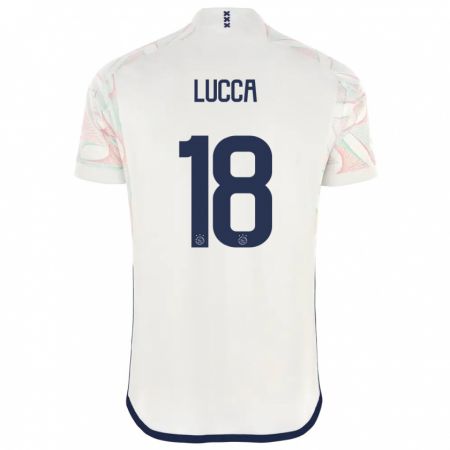 Kandiny Bambino Maglia Lorenzo Lucca #18 Bianco Kit Gara Away 2023/24 Maglietta