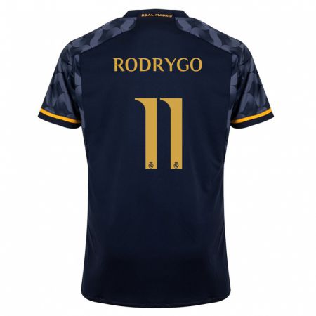 Kandiny Kinderen Rodrygo #11 Donkerblauw Uitshirt Uittenue 2023/24 T-Shirt België