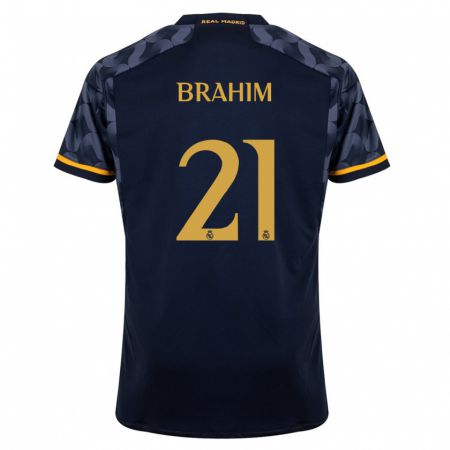 Kandiny Kinderen Brahim Díaz #21 Donkerblauw Uitshirt Uittenue 2023/24 T-Shirt België