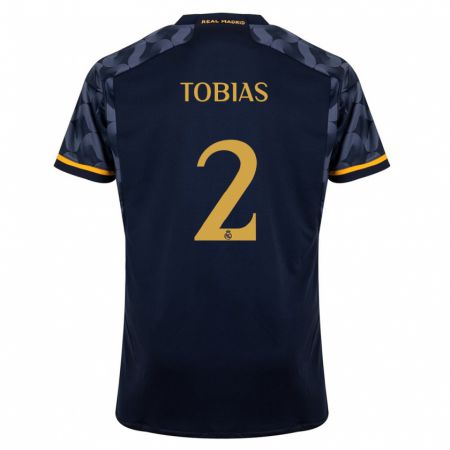 Kandiny Kinderen Vinícius Tobias #2 Donkerblauw Uitshirt Uittenue 2023/24 T-Shirt België