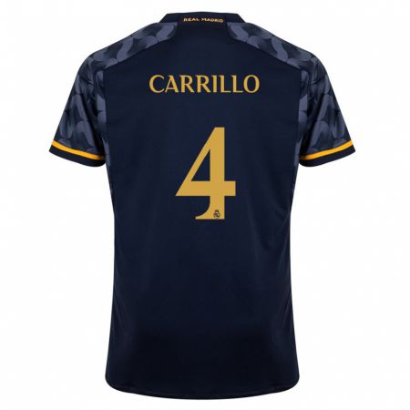 Kandiny Kinderen Álvaro Carrillo #4 Donkerblauw Uitshirt Uittenue 2023/24 T-Shirt België